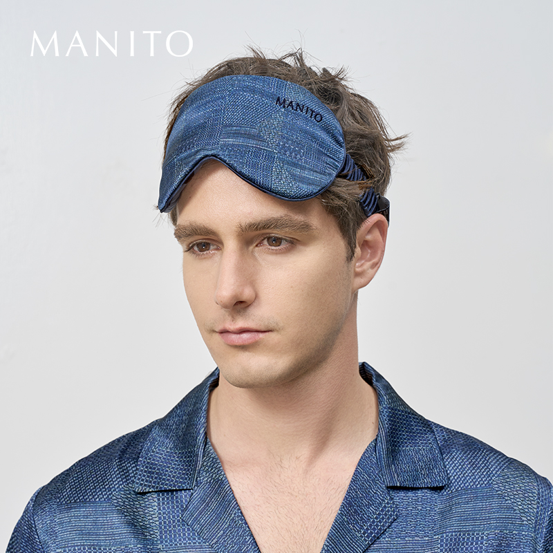 MANITO/曼尼陀 Cube男士眼罩 几何暗纹印花桑蚕丝眼罩亲肤透气