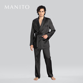 MANITO 曼尼陀Signature真丝宽松睡袍套桑蚕丝家居服男