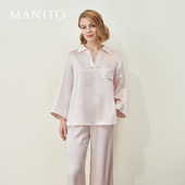 MANITO 桑蚕丝套头真丝睡衣 家居服套装 曼尼陀Authentic 七分袖