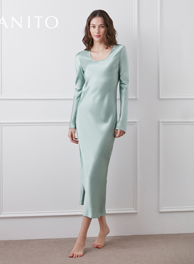 MANITO/曼尼陀Muses女士真丝长袖连身裙桑蚕丝家居服