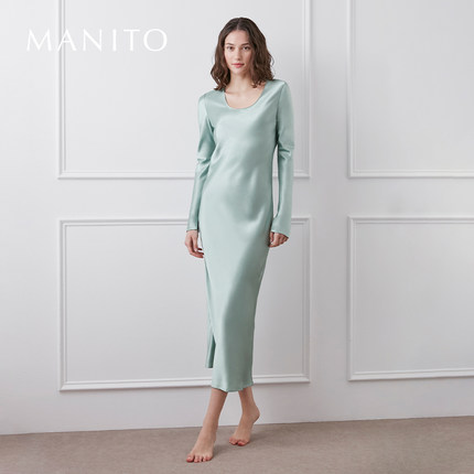 MANITO/曼尼陀Muses女士真丝长袖连身裙桑蚕丝家居服