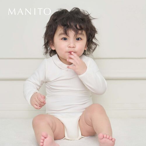 MANITO/曼尼陀 New Soft 婴童小翻领连体衣莫代尔桑蚕丝爬行服