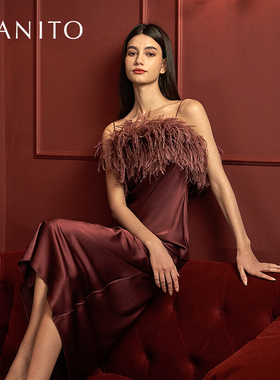 MANITO/曼尼陀Fiesta吊带长裙真丝睡衣桑蚕丝露背性感睡裙