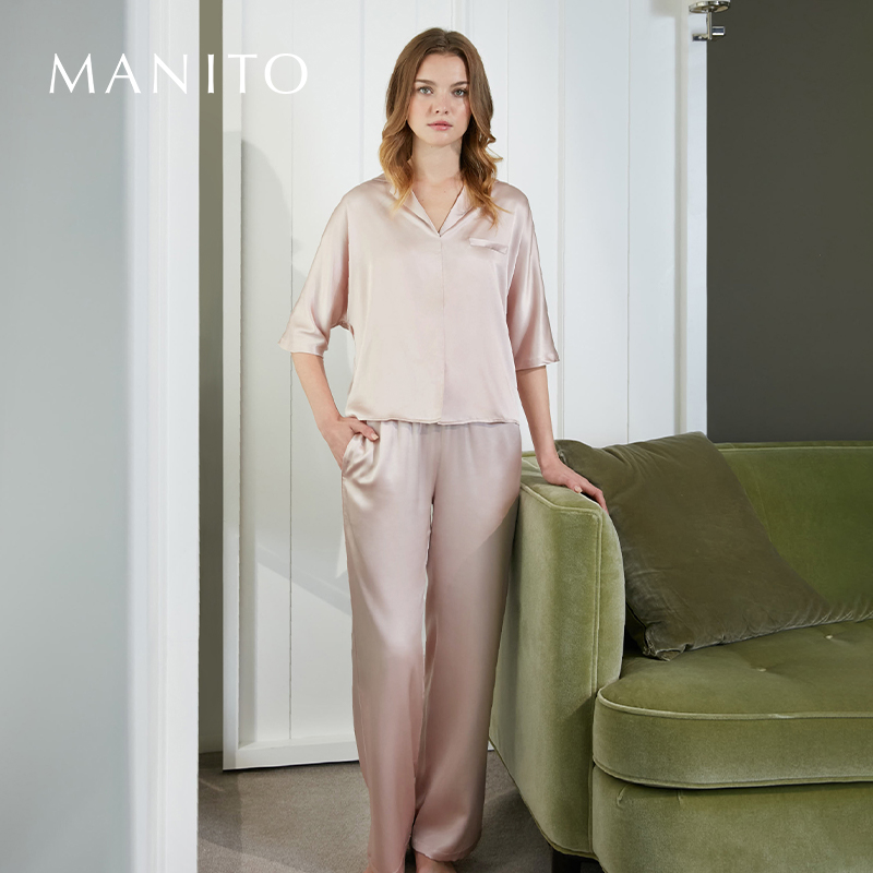 manito/曼尼陀jolly短睡衣套真丝