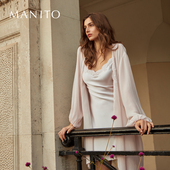MANITO 优雅 曼尼陀Latica真丝蕾丝睡袍蚕丝家居服经典