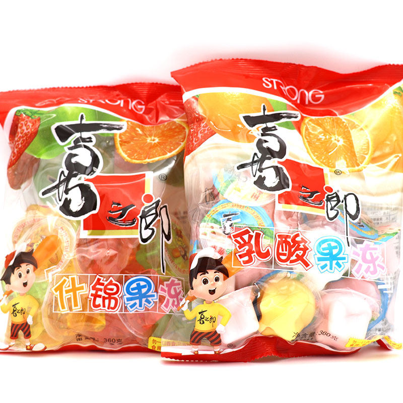 喜之郎什锦果冻乳酸味360g约16个水果混合多口味散装休闲零食新货