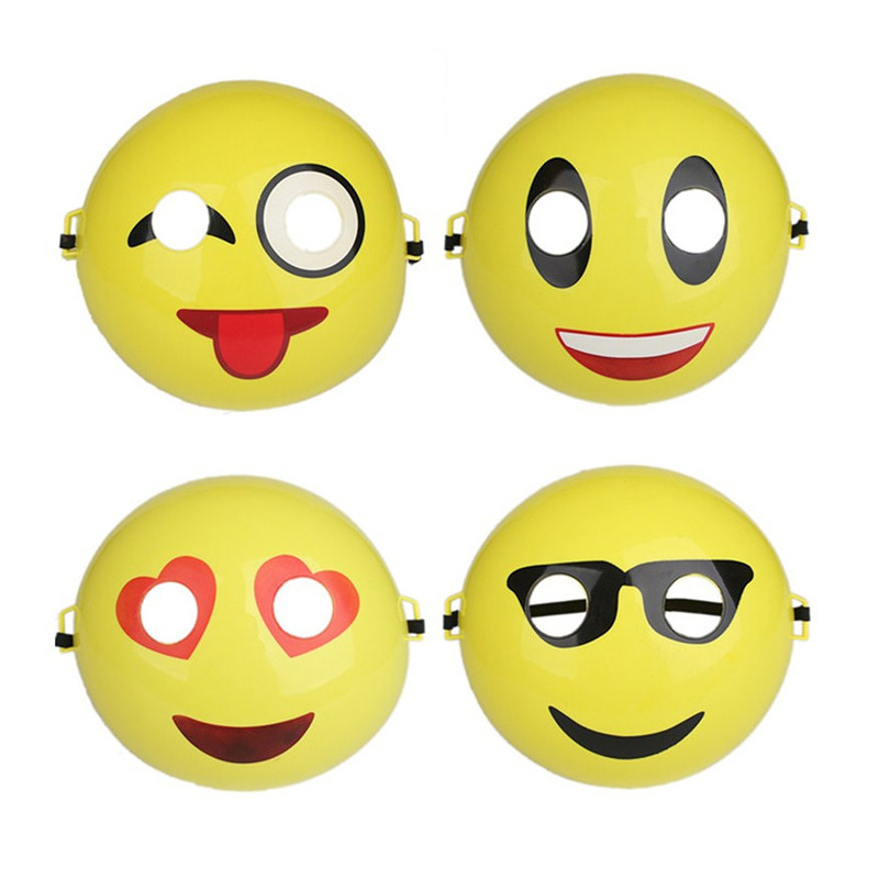 万圣节卡通动漫qq表情面具酒吧派对搞怪圆形笑脸可爱小黄脸面罩