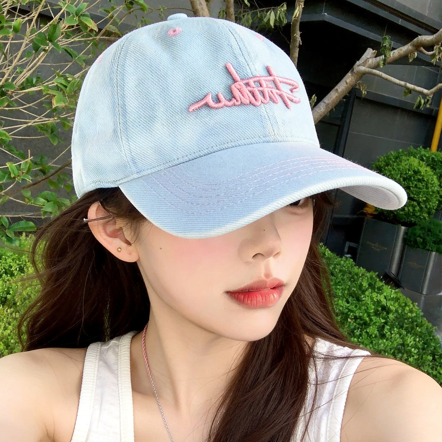 帽子春夏新款刺绣水洗牛仔棒球帽图片