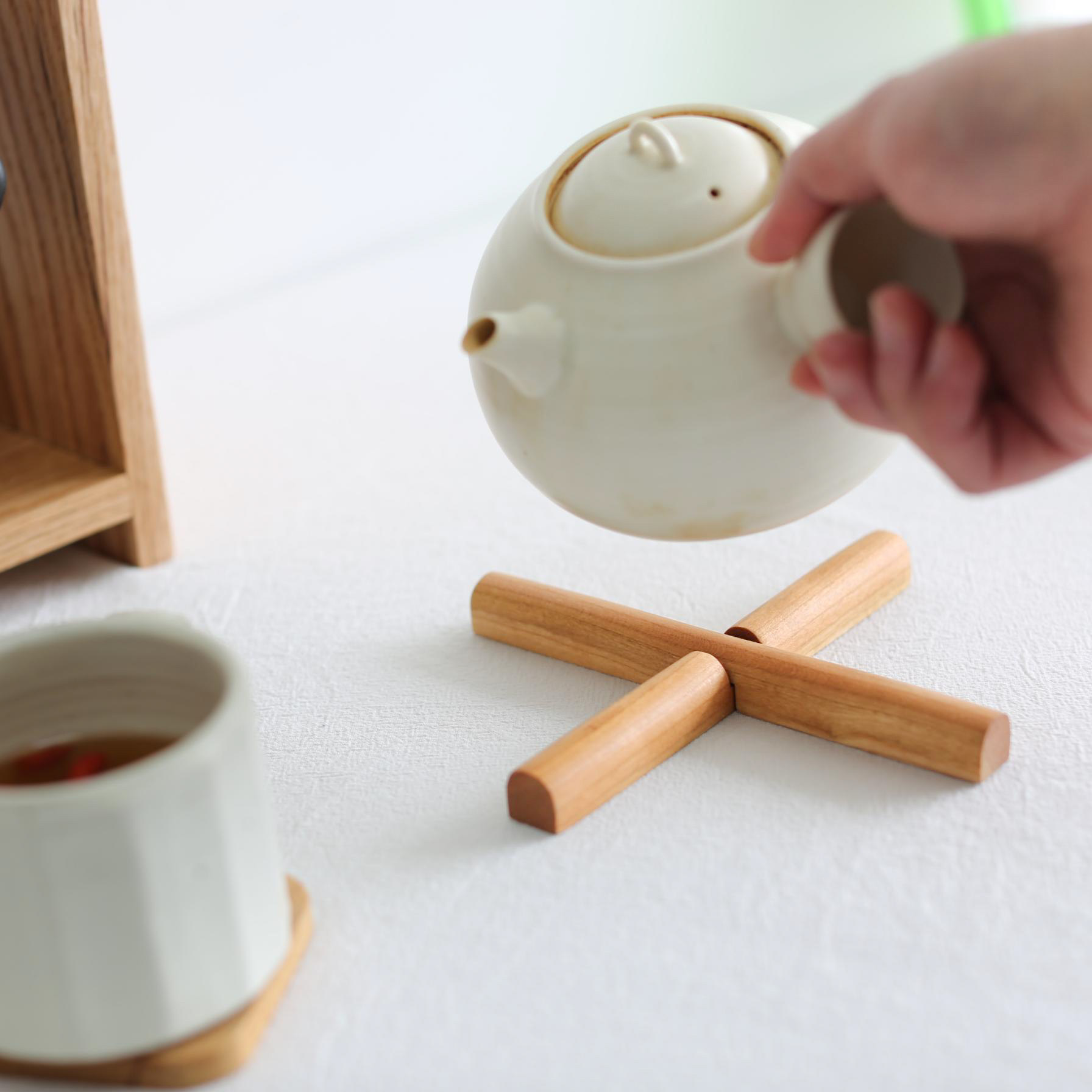 中和至美Basic系列樱桃木十字杯垫茶壶垫锅隔热垫