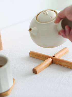 中和至美Basic系列樱桃木十字杯垫茶壶垫锅隔热垫