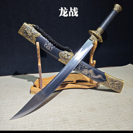 龙泉刀高锰钢牛尾刀一体宝刀剑防身刀具手工收藏合金冷兵器未开刃