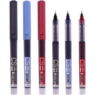 白雪直液式走珠笔CS尖T1277速干笔黑笔刷题签字笔考试学生用大容量速干笔黑色写字笔圆珠笔水笔碳素直液笔