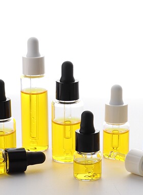 HOPECK黑白胶帽双层滴管盖分装瓶管制玻璃瓶13牙3-15ml粉底精油瓶