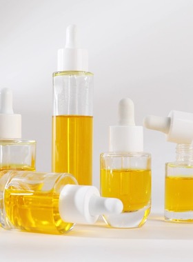 HOPECK白色PP双层滴管透明模制玻璃瓶18牙15-100ml粉底液瓶精油瓶