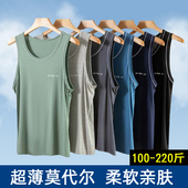 宽松居家打底汗衫 莫代尔男士 无袖 运动健身上衣大码 背心夏季 薄款