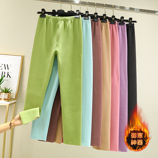内搭显瘦打底裤 清仓双面绒保暖裤 家居裤 大码 女秋冬加绒松紧腰秋裤