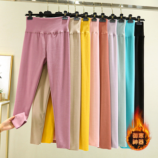 高腰护肚打底裤 清仓德绒保暖裤 内搭紧身秋裤 直筒小脚裤 女秋冬大码