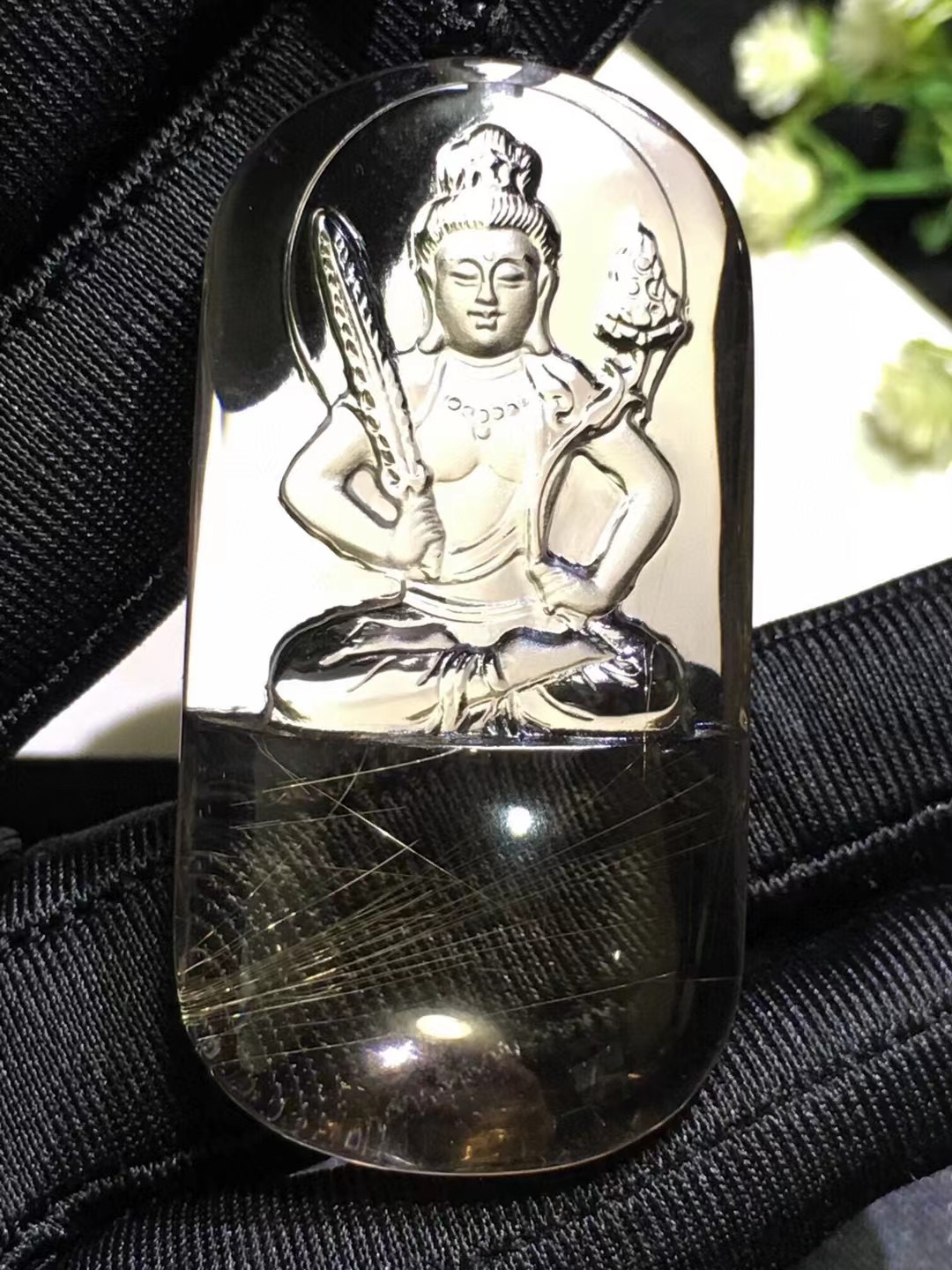 天然水晶生肖牛本命佛吊坠项链