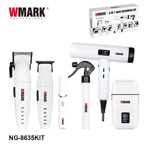 WMARK专业6合1家用理发器美容工具套装电动推剪USB充电雕刻电推子