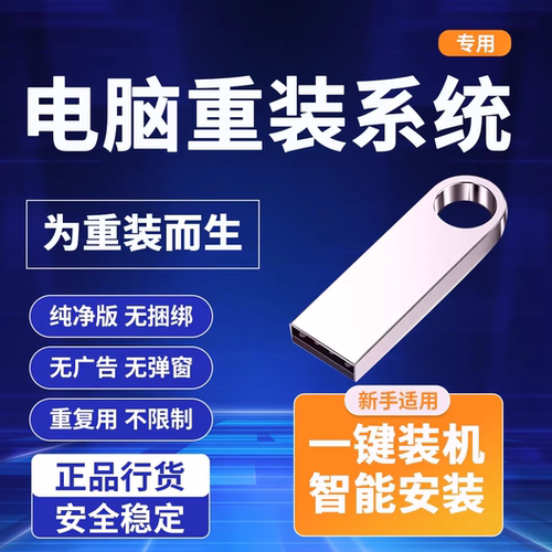 w10电脑重装系统u盘一键安装机W11纯净7启动PE优盘正版专业维修in