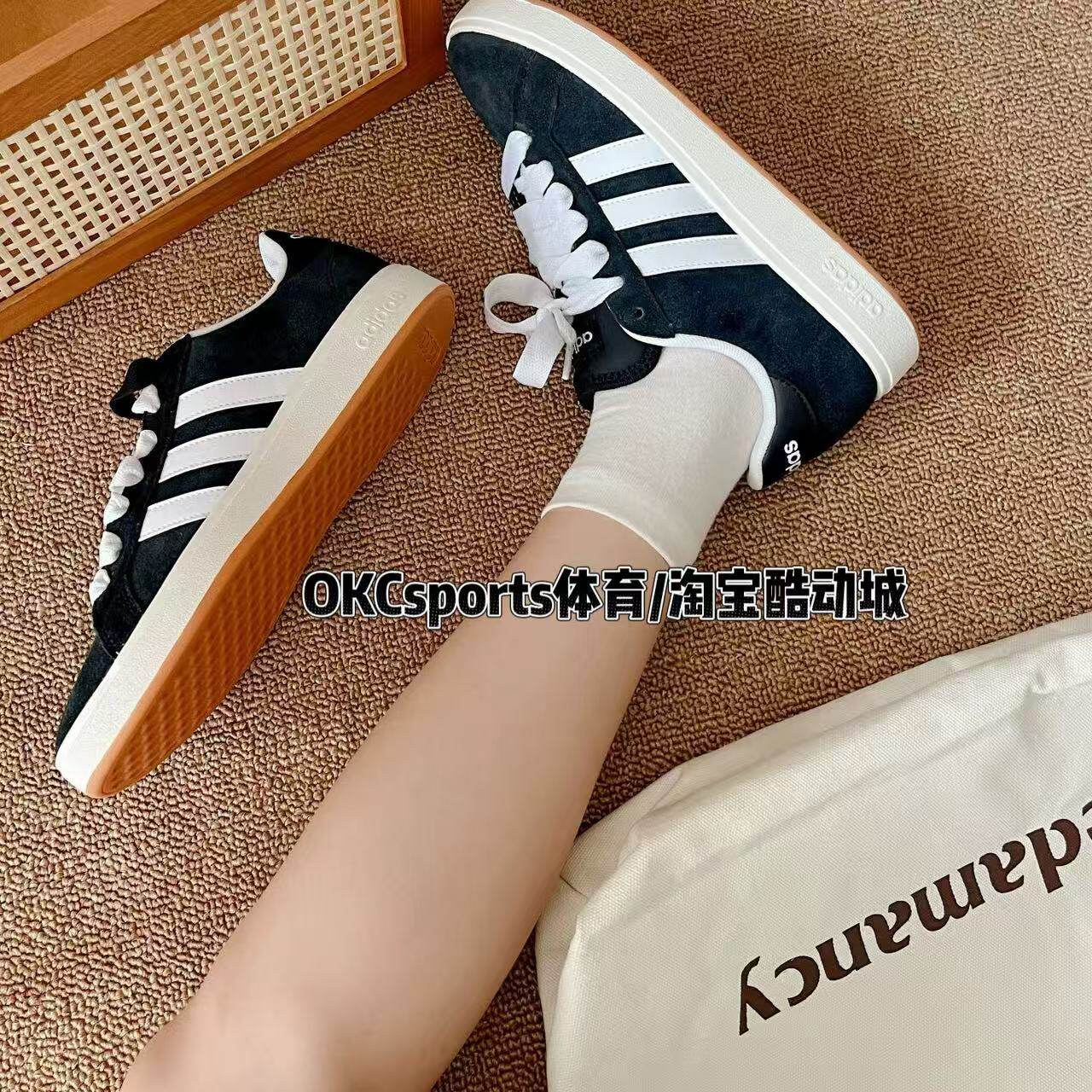 adidas阿迪达斯男女T头鞋防滑耐磨舒适透气复古运动板鞋IH6184