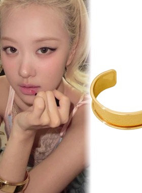 2405 rose朴彩英同款金属手镯凹槽时髦手环中古vintage现货