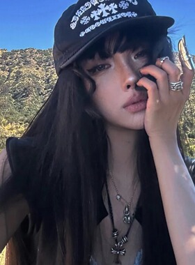 2405克家梵文十字架棒球帽网红辣妹夏季防晒帽遮阳帽现货男女