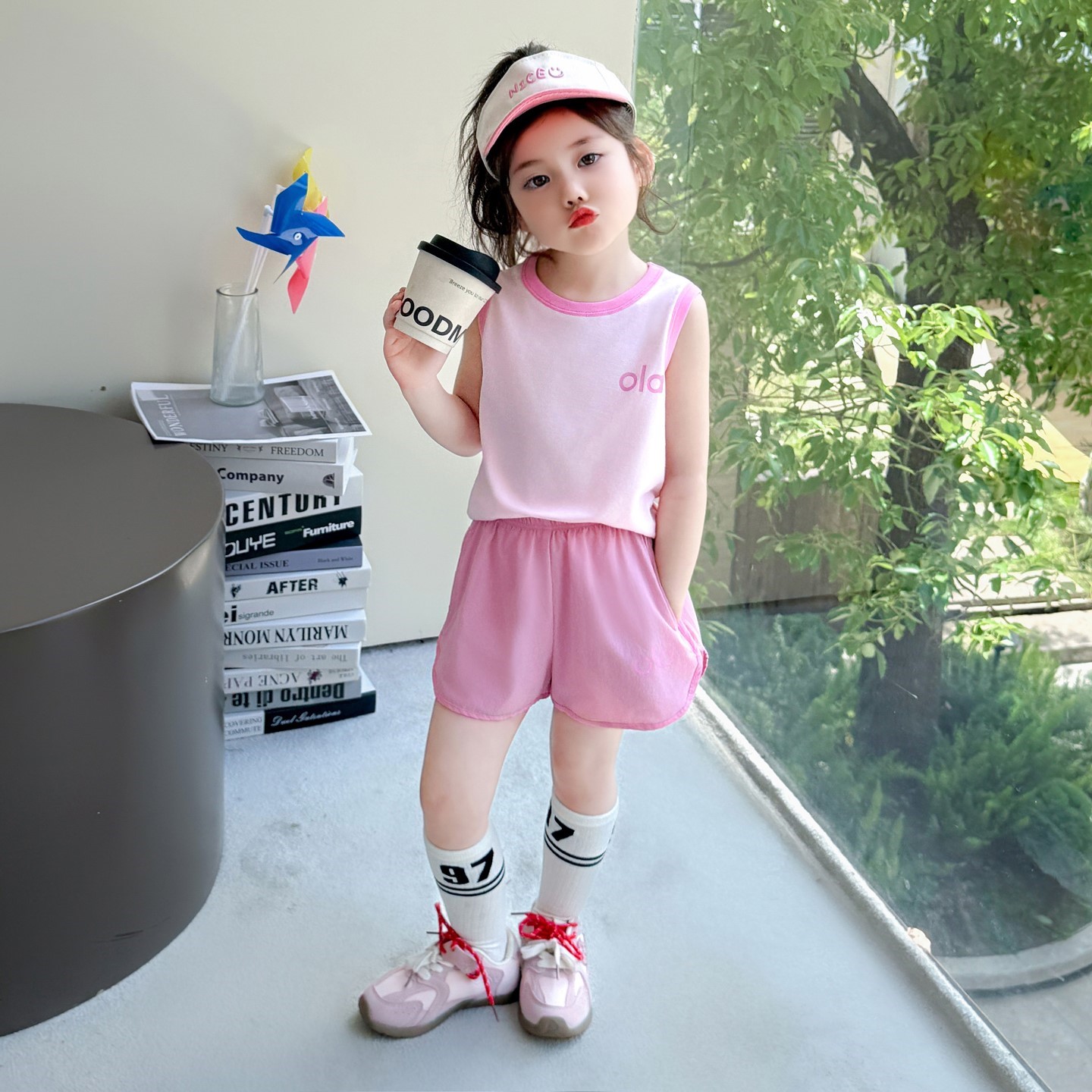 女童背心套装夏装2025新款洋气ab女宝宝短裤夏季儿童装运动篮球服