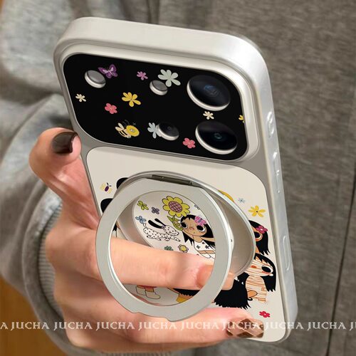 适用适用vivos60手机壳高颜值颜控VIVOs50promini带支架可爱花朵