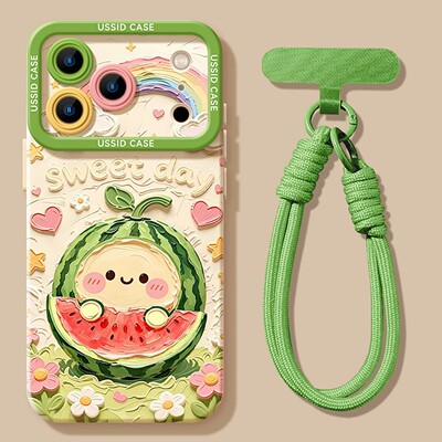 适用苹果14promax新款手机壳西瓜软壳176max保护套iPhone15硅胶