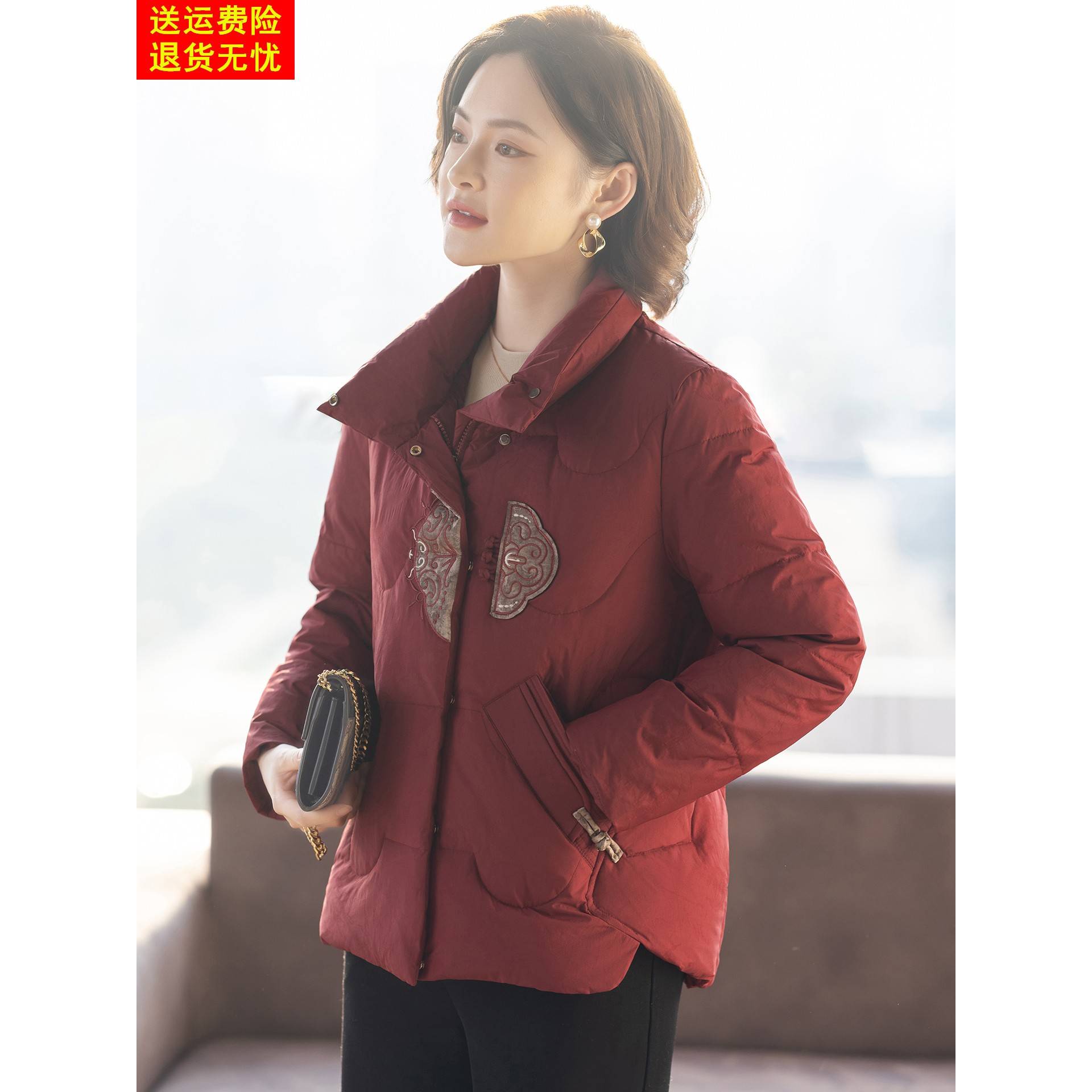 中老年妈妈羽绒服冬装外套2025新款洋气时尚中年妇女秋冬季上衣服