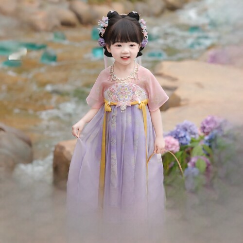 2026夏新品女童汉服中国风古风古装连衣裙改良刺绣仙气襦裙23283