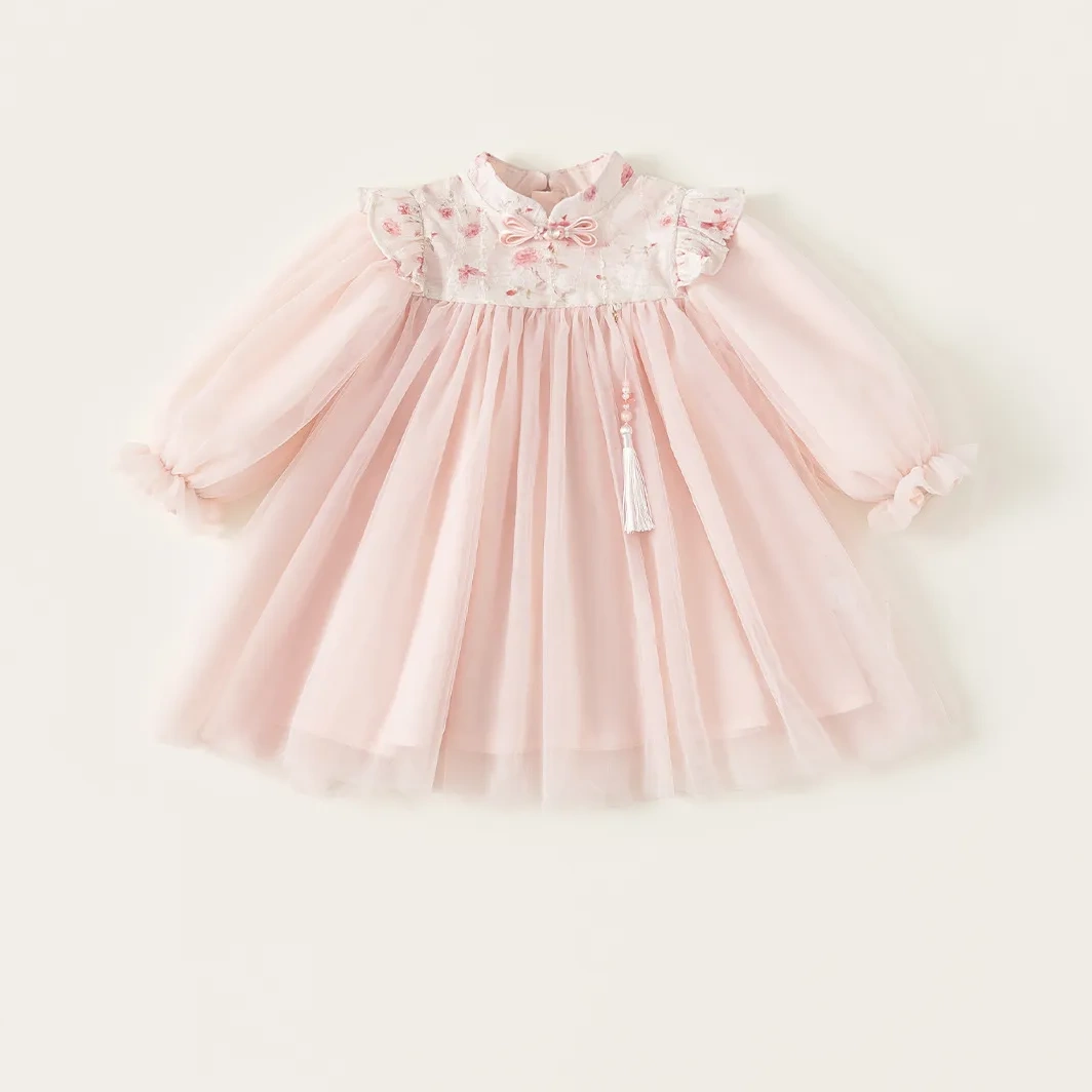 童装女童裙子国风长袖女孩子网纱裙春季新品小飞袖儿童连衣裙,童装/婴儿装/亲子装,连衣裙,淘宝优惠券,粉丝福利购,淘宝优惠卷