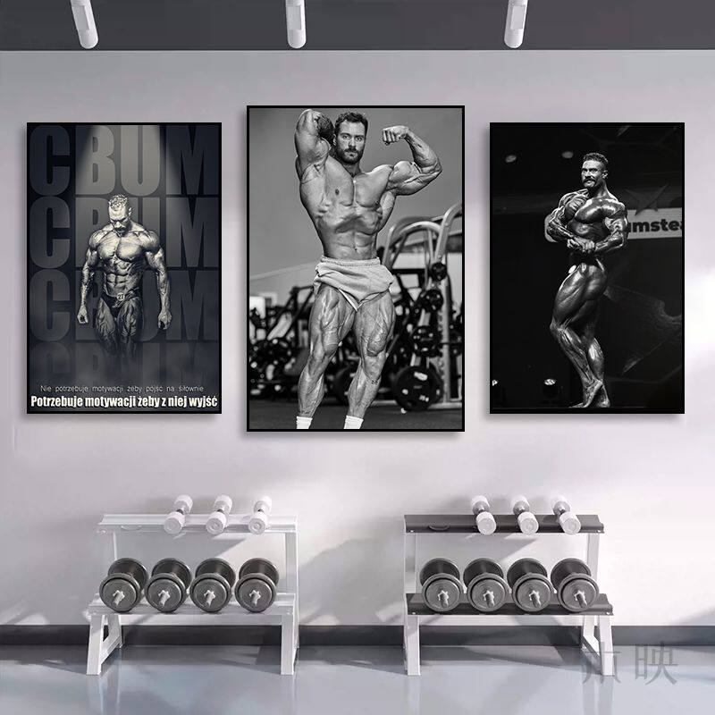 古典之王克里斯挂画健美工作室私教馆墙面装饰画健身房肌肉男壁画