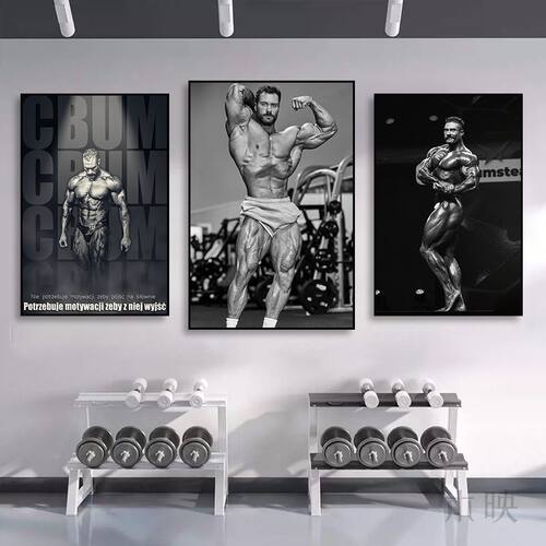 古典之王克里斯挂画健美工作室私教馆墙面装饰画健身房肌肉男壁画