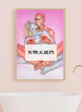 日本潮流艺术画空山基装饰画金属机械人机械姬挂画情趣酒店壁画