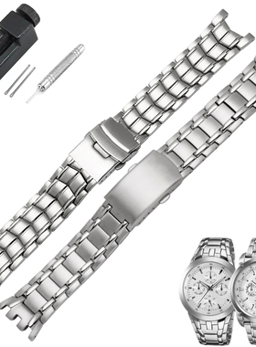 代用卡西欧EF-312/EF-524D EDIFICE系列钢带EF-550硅胶手表带配件