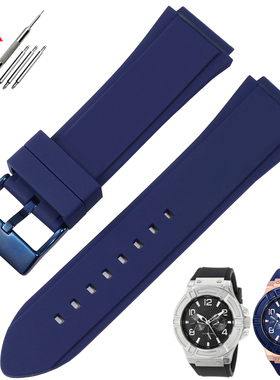 适配GUESS盖尔斯U0247G3 W0040G3硅胶手表带防水蓝色黑色配件22mm