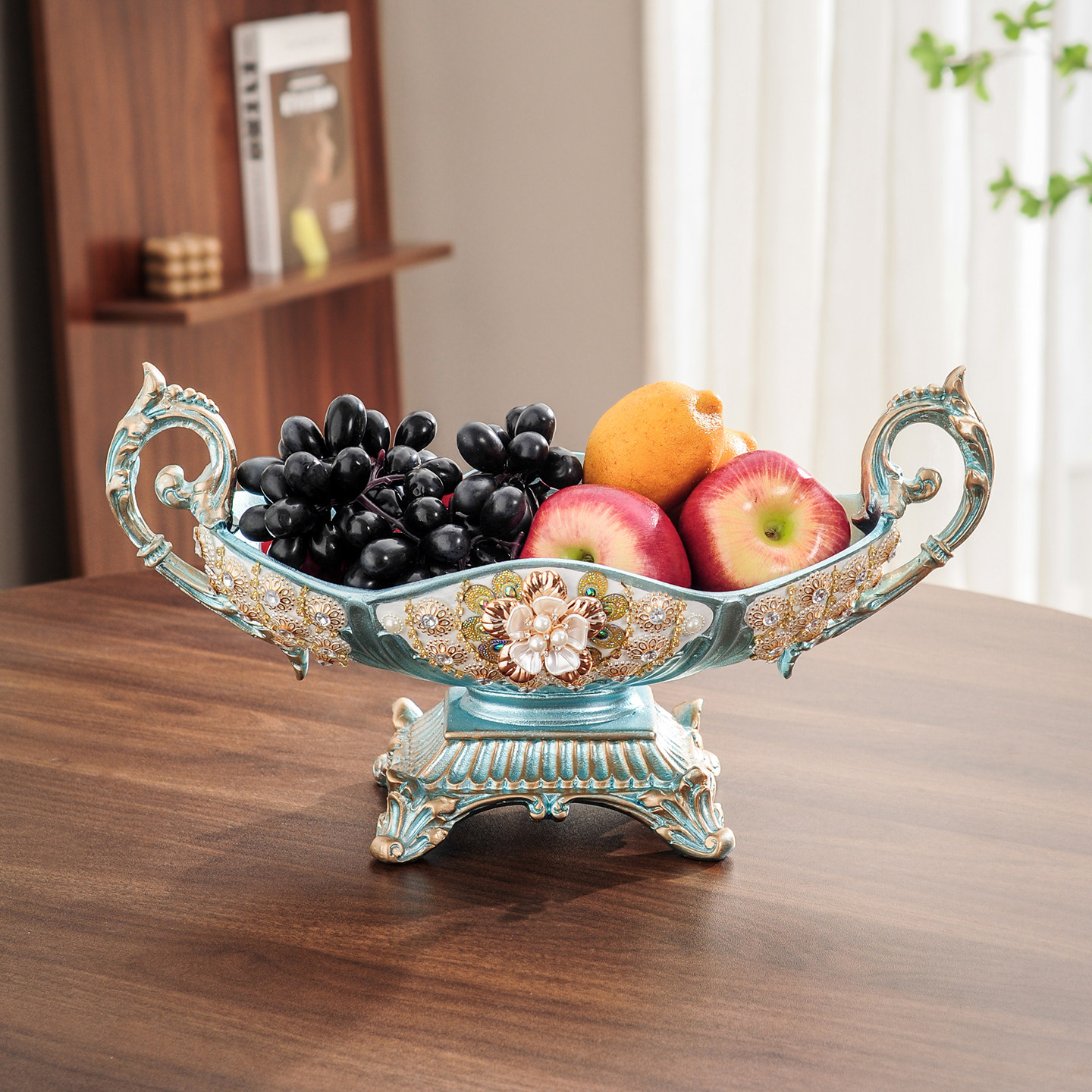 欧式复古高档奢华果盘家用客厅茶几水果盘高档装饰摆件树脂果篮,餐饮具,果盆/果盘/果篮,淘宝优惠券,粉丝福利购,淘宝优惠卷
