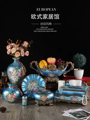 European-style light luxury coffee table decoration Fruit plate set household multi-function storage box toilet paper box luxury home decoration