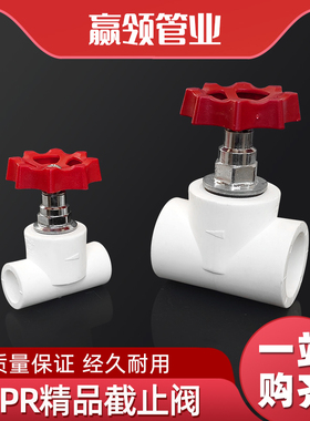 PPR白色水管截止阀塑料管热熔阀门开关4分6分1寸2寸32/50/75*110
