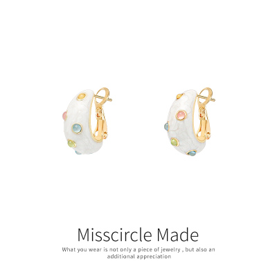 瑟可彩色多巴胺滴釉水滴耳钉2026新款小众设计感轻奢轻奢个性百搭