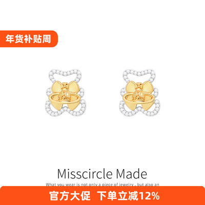 瑟可韩国金属小熊耳钉女生简约日常百搭小众设计高级感轻奢学生党