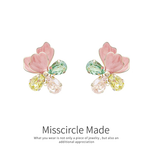 轻奢高级感甜美气质 瑟可夸张独特漂亮春日彩色花朵耳环女2026新款