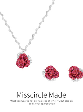 瑟可巨好看满钻红玫瑰耳钉女2025新款爆款轻奢高级感气质大气显白