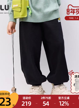 优露童装男童长裤ULLU春新款休闲儿童裤子百搭宽松运动裤束脚裤潮