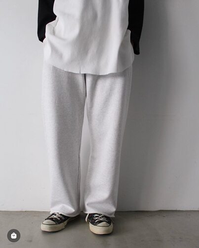 现货BOWWOW SOLID SWEAT PANTS 纯色百搭直筒卷边重磅宽松卫裤