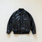 黑标leather 现货 BMS blouson日系复古机车羊皮皮衣夹克外套