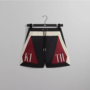 复古球裤 KITH 透气男 网眼拼色抽绳宽松休闲美式 Short Mesh Turbo