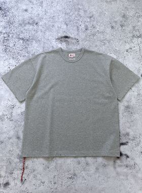 现货BMS JAPAN 25SS 红绳重磅全棉日系休闲纯色宽松短袖T恤